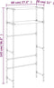 vidaXL - Wasmachinerek - 2-laags - 69x28x143 - cm - ijzer - grijs