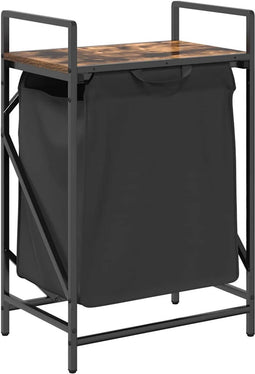 vidaXL - Wasmand - 1 - vak - met - plank - gerookt - eikenkleurig