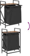 vidaXL - Wasmand - 1 - vak - met - plank - gerookt - eikenkleurig
