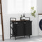 vidaXL - Wasmand - 2 - vakken - met - plank - bruin - eikenkleurig