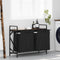 vidaXL - Wasmand - 2 - vakken - met - plank - gerookt - eikenkleurig