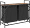 vidaXL - Wasmand - 2 - vakken - met - plank - gerookt - eikenkleurig