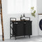 vidaXL - Wasmand - 2 - vakken - met - plank - gerookt - eikenkleurig