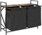 vidaXL - Wasmand - 2 - vakken - met - plank - gerookt - eikenkleurig