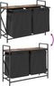 vidaXL - Wasmand - 2 - vakken - met - plank - gerookt - eikenkleurig