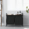vidaXL - Wasmand - 2 - vakken - met - plank - gerookt - eikenkleurig