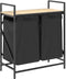 vidaXL - Wasmand - 2 - vakken - met - plank - sonoma - eikenkleurig