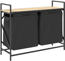 vidaXL - Wasmand - 2 - vakken - met - plank - sonoma - eikenkleurig