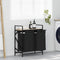 vidaXL - Wasmand - 2 - vakken - met - plank - sonoma - eikenkleurig