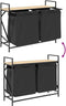 vidaXL - Wasmand - 2 - vakken - met - plank - sonoma - eikenkleurig
