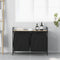 vidaXL - Wasmand - 2 - vakken - met - plank - sonoma - eikenkleurig