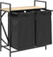 vidaXL - Wasmand - 2 - vakken - met - plank - sonoma - eikenkleurig