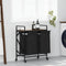 vidaXL - Wasmand - 2 - vakken - met - planken - bruin - eikenkleurig