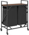 vidaXL - Wasmand - 2 - vakken - met - planken - bruin - eikenkleurig