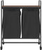 vidaXL - Wasmand - 2 - vakken - met - planken - bruin - eikenkleurig
