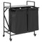 vidaXL - Wasmand - 2 - vakken - met - planken - grijs - sonoma - eiken