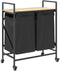 vidaXL - Wasmand - 2 - vakken - met - planken - sonoma - eikenkleurig