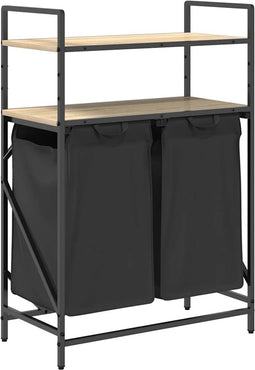 vidaXL - Wasmand - 2 - vakken - met - planken - sonoma - eikenkleurig