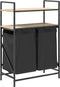 vidaXL - Wasmand - 2 - vakken - met - planken - sonoma - eikenkleurig
