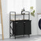 vidaXL - Wasmand - 2 - vakken - met - planken - sonoma - eikenkleurig