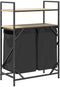 vidaXL - Wasmand - 2 - vakken - met - planken - sonoma - eikenkleurig