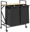 vidaXL - Wasmand - 2 - vakken - met - planken - sonoma - eikenkleurig