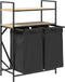 vidaXL - Wasmand - 2 - vakken - met - planken - sonoma - eikenkleurig