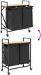 vidaXL - Wasmand - 2 - vakken - met - planken - sonoma - eikenkleurig