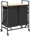 vidaXL - Wasmand - 2 - vakken - met - planken - sonoma - eikenkleurig