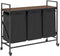 vidaXL - Wasmand - 3 - vakken - met - planken - bruin - eikenkleurig
