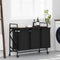 vidaXL - Wasmand - 3 - vakken - met - planken - bruin - eikenkleurig