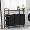 vidaXL - Wasmand - 3 - vakken - met - planken - bruin - eikenkleurig