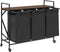 vidaXL - Wasmand - 3 - vakken - met - planken - bruin - eikenkleurig