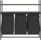 vidaXL - Wasmand - 3 - vakken - met - planken - bruin - eikenkleurig