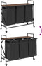 vidaXL - Wasmand - 3 - vakken - met - planken - bruin - eikenkleurig