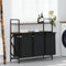 vidaXL - Wasmand - 3 - vakken - met - planken - gerookt - eikenkleurig