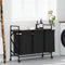 vidaXL - Wasmand - 3 - vakken - met - planken - gerookt - eikenkleurig