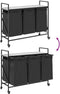 vidaXL - Wasmand - 3 - vakken - met - planken - grijs - sonoma - eiken