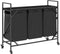 vidaXL - Wasmand - 3 - vakken - met - planken - zwart - eikenkleurig