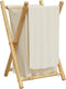 vidaXL - Wasmand - 41,5x36x63,5 - cm - bamboe - crèmewit