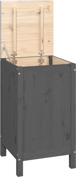 vidaXL - Wasmand - 44x44x76 - cm - massief - grenenhout - grijs