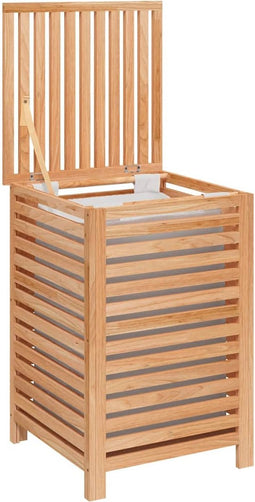 vidaXL - Wasmand - 45x45x65 - cm - massief - walnotenhout