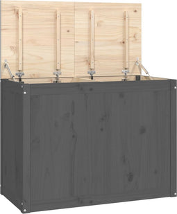 vidaXL - Wasmand - 88,5x44x66 - cm - massief - grenenhout - grijs