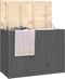 vidaXL - Wasmand - 88,5x44x66 - cm - massief - grenenhout - grijs
