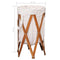 vidaXL - Wasmand - inklapbaar - hout - en - stof - crème