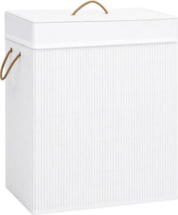 vidaXL - Wasmand - met - 1 - vak - 83 - L - bamboe - wit