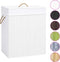 vidaXL - Wasmand - met - 1 - vak - 83 - L - bamboe - wit