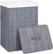 vidaXL - Wasmand - met - 1 - vak - bamboe - grijs