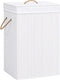 vidaXL - Wasmand - met - 1 - vak - bamboe - wit