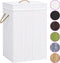 vidaXL - Wasmand - met - 1 - vak - bamboe - wit